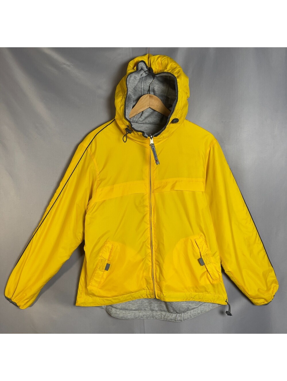 Endurance Reversible Jacket Adult Small Yellow Gray Full Zip Hood Gorpcore